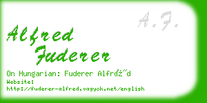 alfred fuderer business card